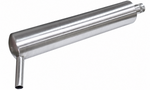 Stainless steel exhaust pipe on a white background