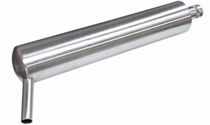 Stainless steel exhaust pipe on a white background